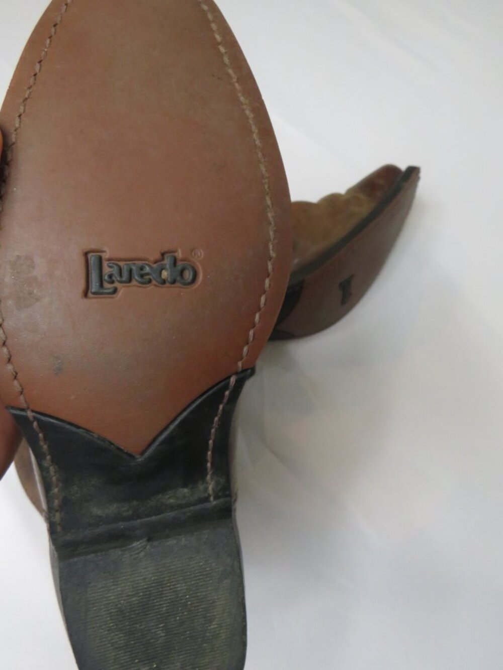 Vintage Women's Laredo Brown Leather Western Cowboy Boots Size 7.5 M - Picture 3 of 15